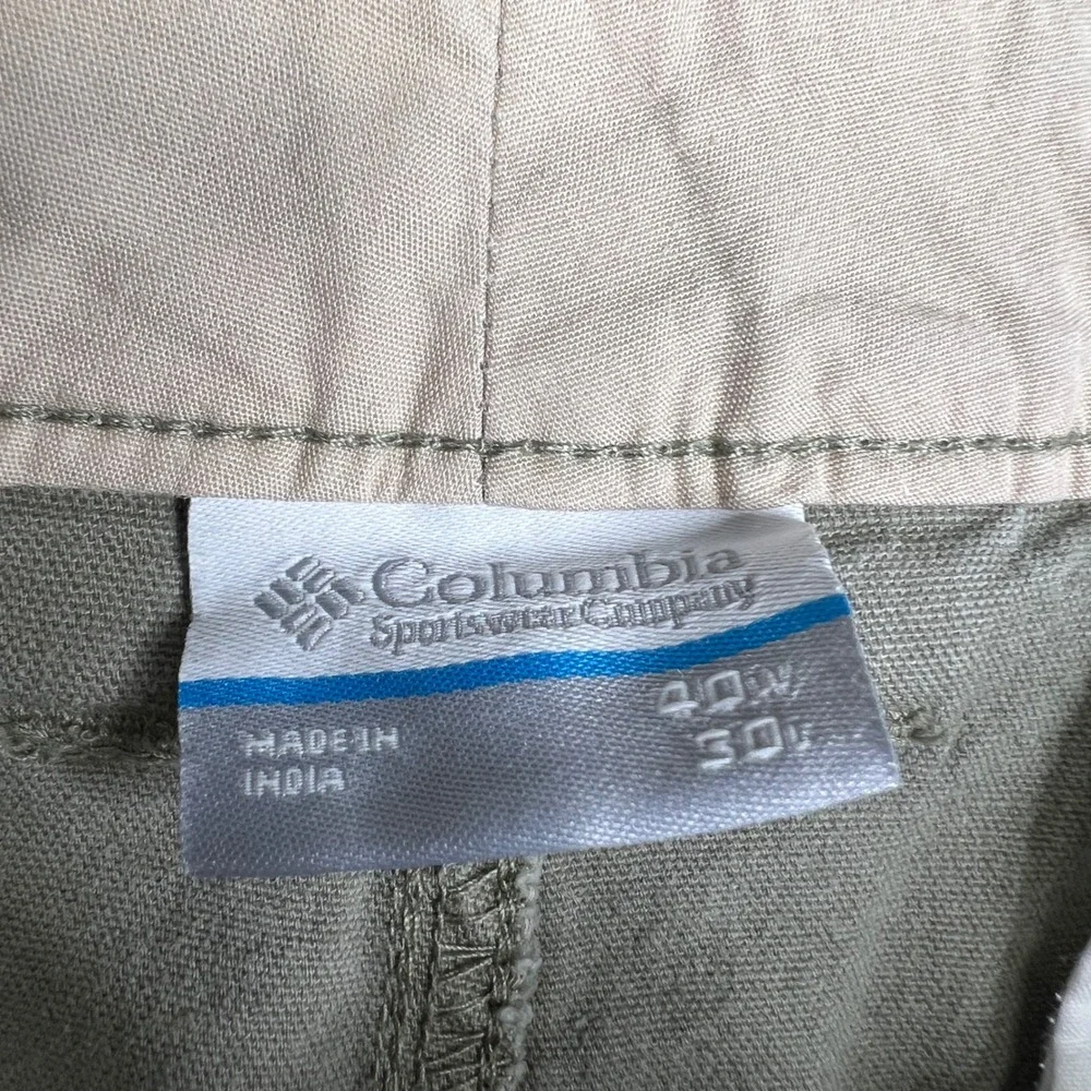 Columbia Mens Regular Fit Utility Pants Sage Green 40x30 Cotton Stretch Hiking